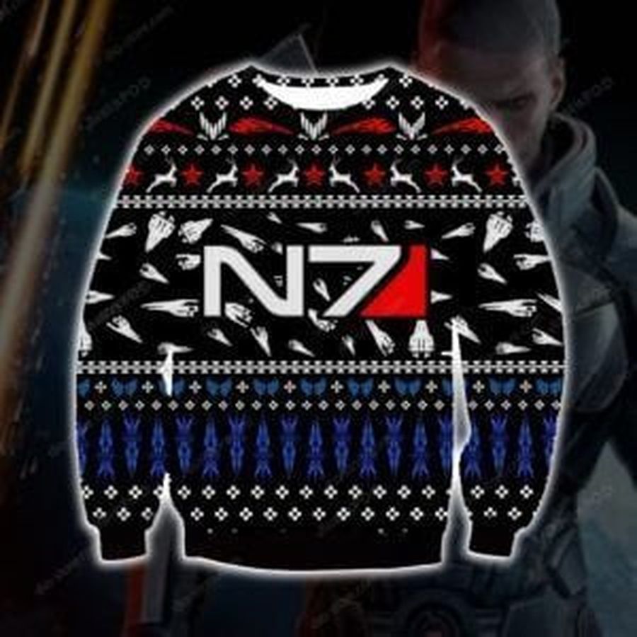 Mass Effect N7 Ugly Christmas Sweater All Over Print Sweatshirt