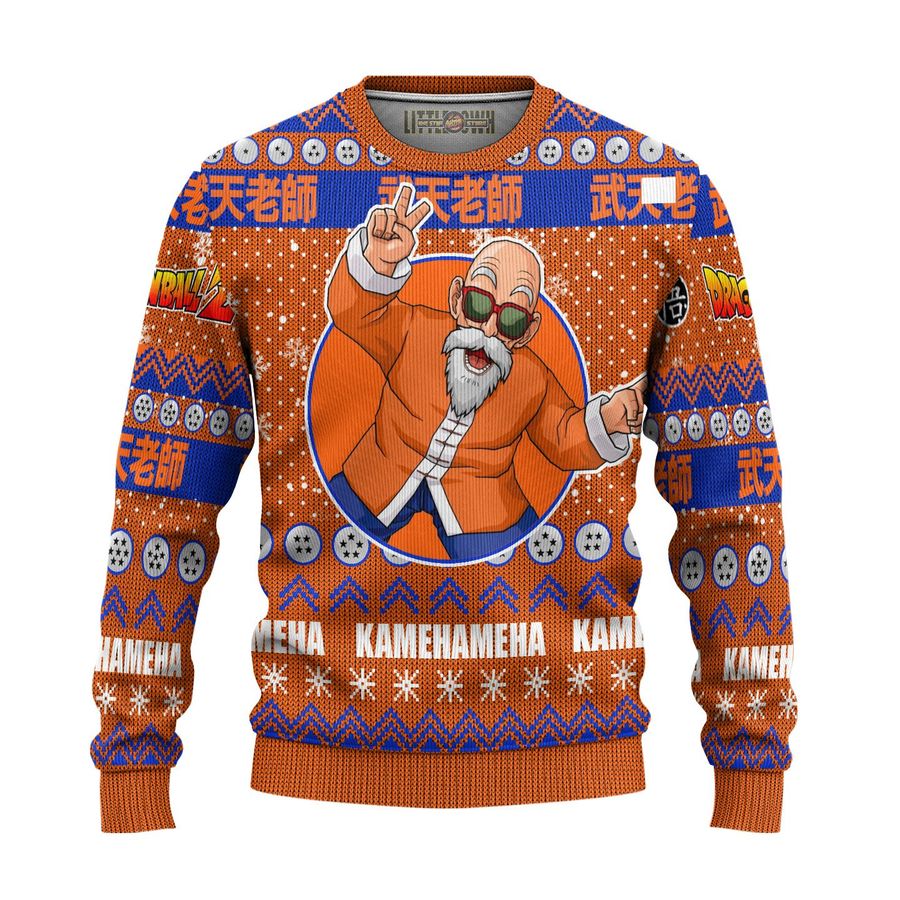 Master Roshi Ugly Christmas Sweater and 3D Hoodie Dragon Ball Z Xmas Gift