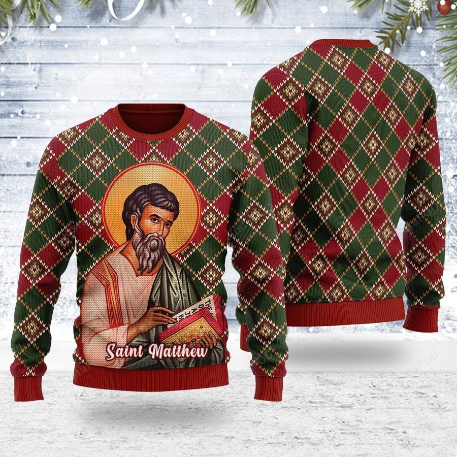 Matthew the Apostle Ugly Christmas Sweater, All Over Print Sweatshirt, Ugly Sweater, Christmas Sweaters, Hoodie, Sweater