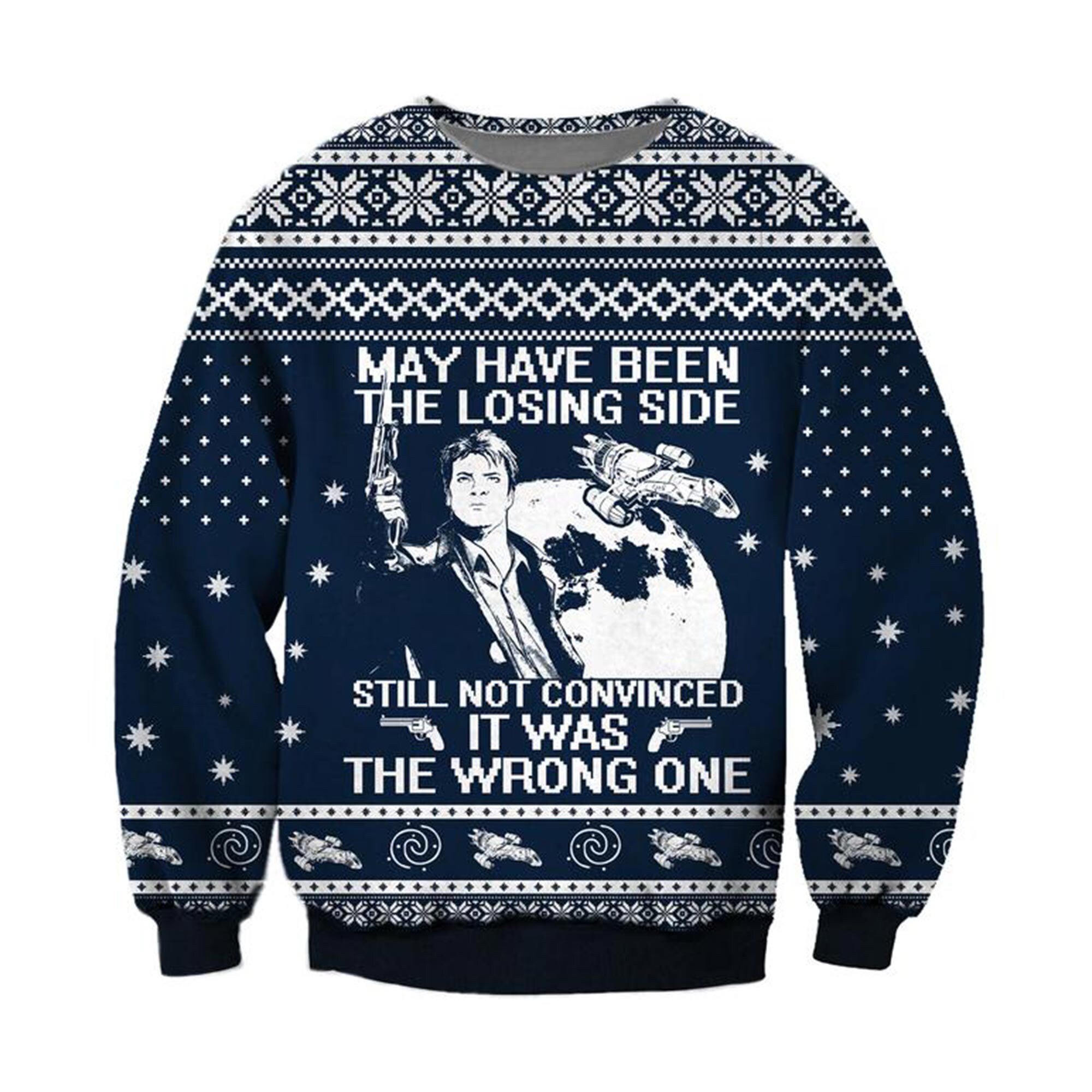 May Have Been The Losing Side Still Not Convinced It Was The Wrong One Ugly Captain Reynolds Christmas Happy Xmas Wool Knitted Sweater