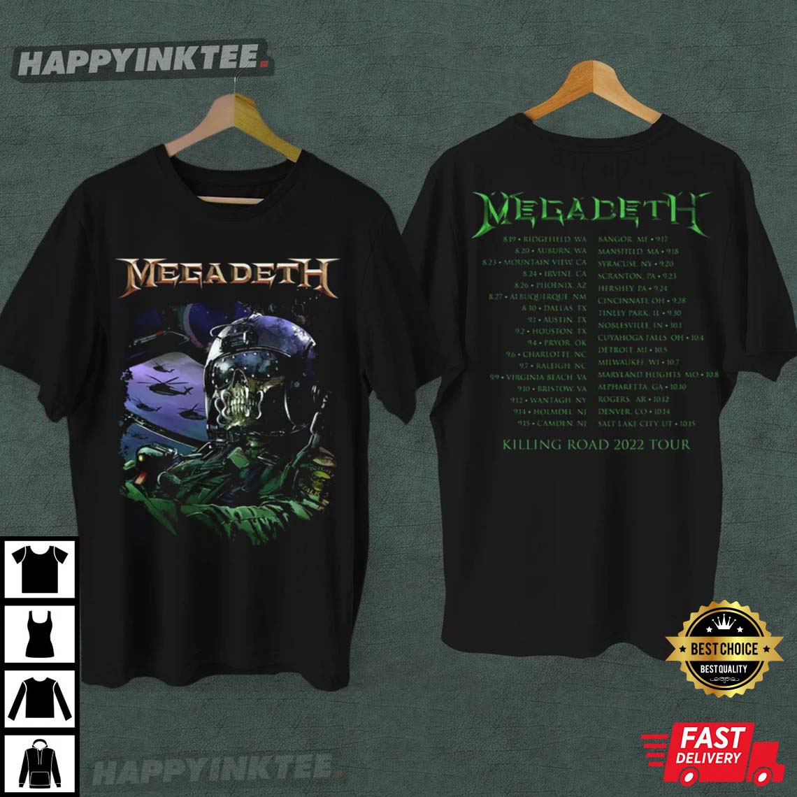 Megadeth Killing Road 2022 Tour T-Shirt