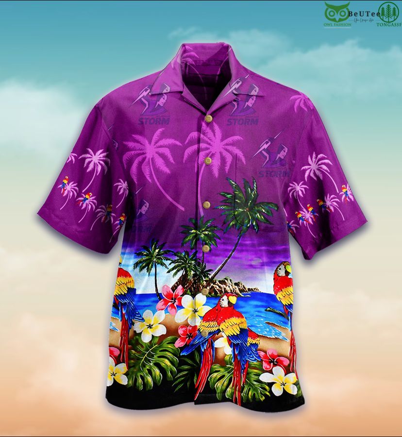 Melbourne Storm NRL Parrot Aloha Hawaiian Shirt