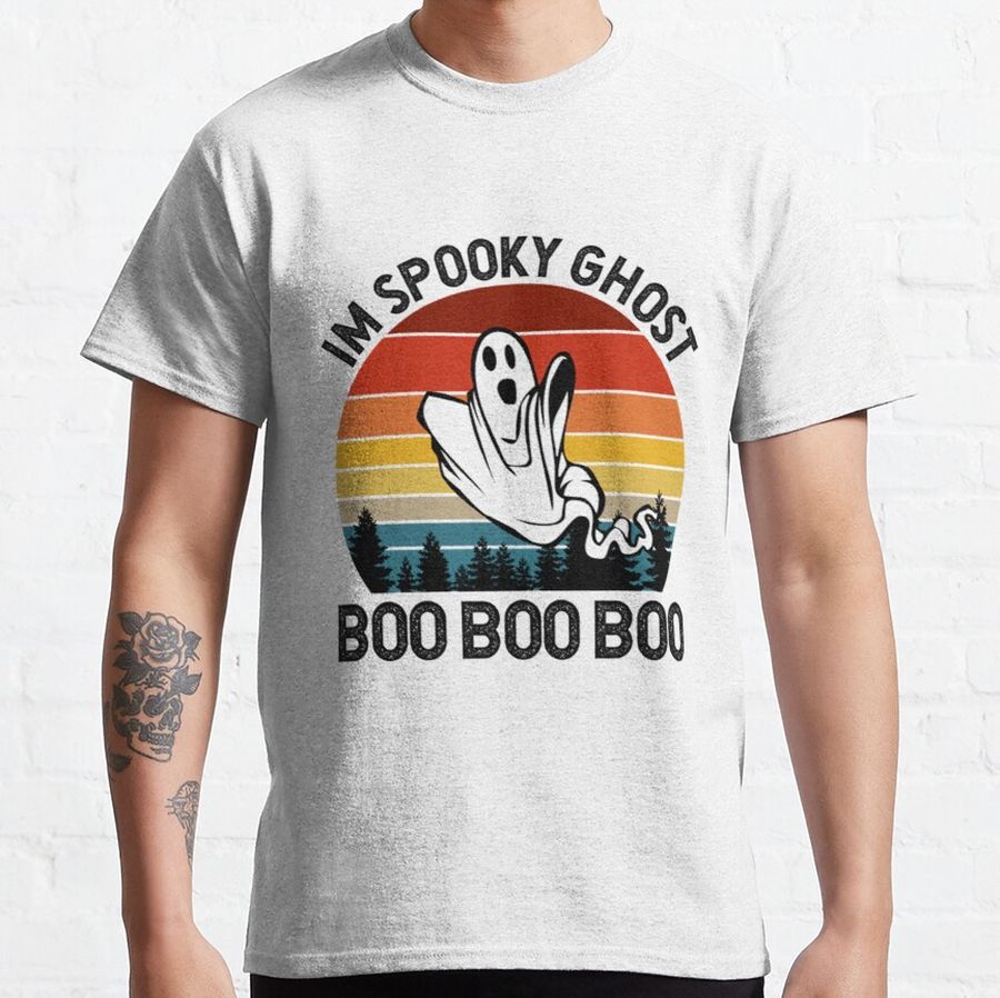 Meme Halloween Cute Retro I'm Spooky Ghost Boo Boo Boo Classic T-Shirt