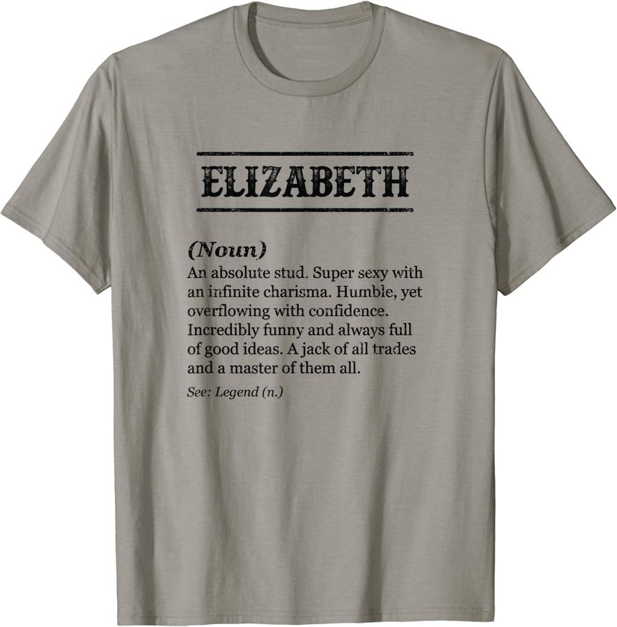 Mens ELIZABETH - Name Definition  Funny Phrase Customized Men's