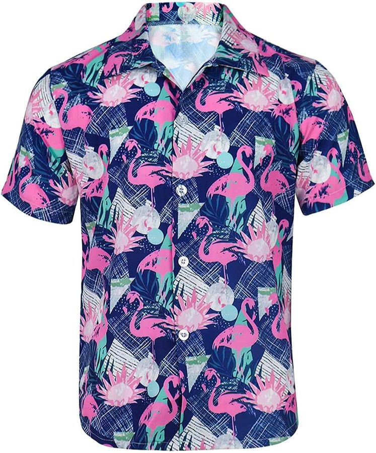 Mens Hawaiian Aloha Beach Hawaiian Shirts For Men Button Down Shirt