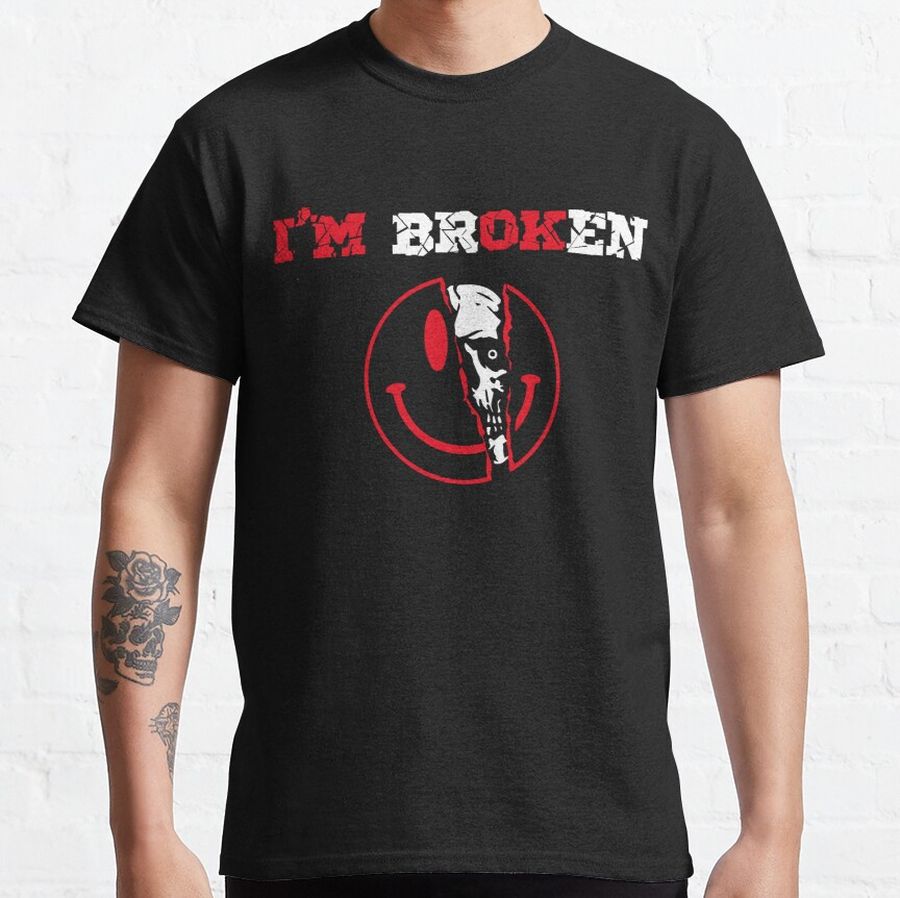 Mental Health Confused smile I'm Broken I'm Ok  Classic T-Shirt