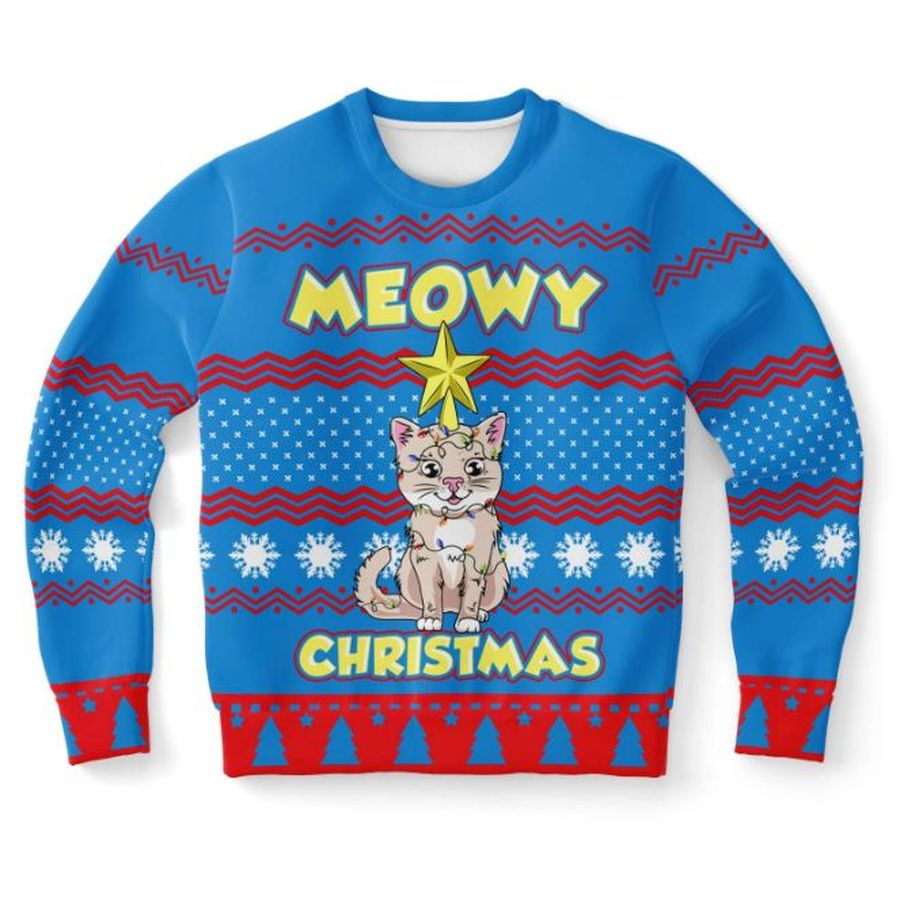 Meowy Christmas Ugly Christmas Wool Knitted Ugly Sweater