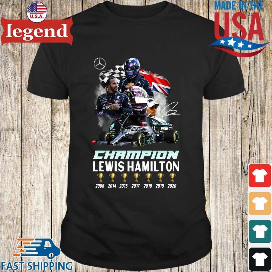 Mercedes Champion Lewis Hamilton 2008-2020 signature shirt