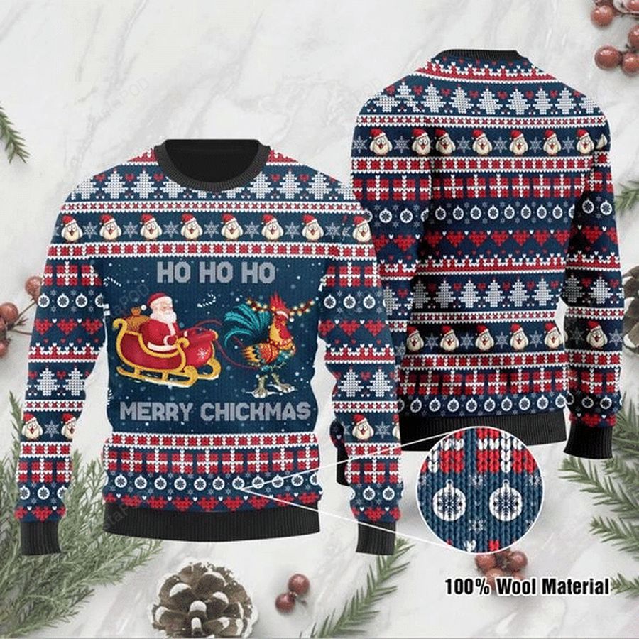 Merry Chickmas Ugly Christmas Sweater All Over Print Sweatshirt Ugly