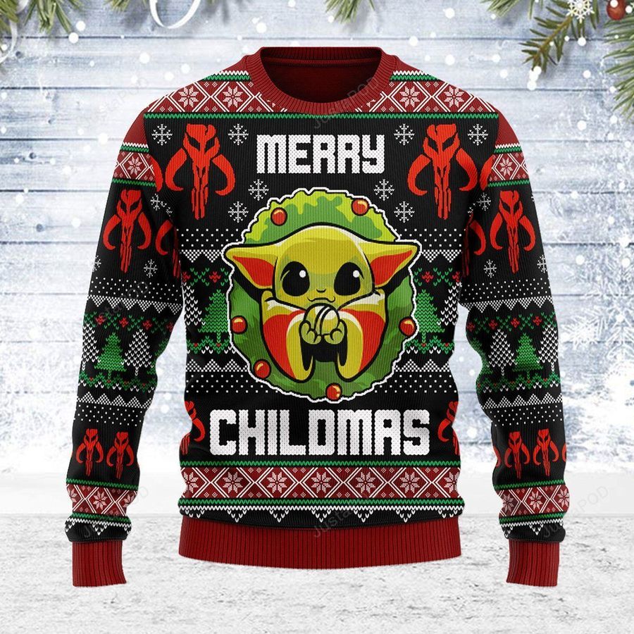 Merry Chilma Yoda Ugly Christmas Sweater, All Over Print Sweatshirt, Ugly Sweater, Christmas Sweaters, Hoodie, Sweater
