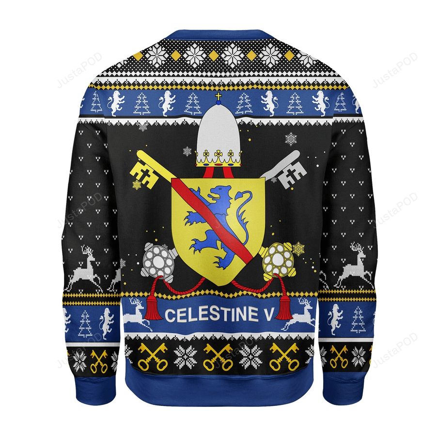 Merry Christmas Gearhomies Celestine V Coat of Arms Ugly Christmas Sweater, Sweatshirt, Ugly Sweater, Christmas Sweaters, Hoodie, Sweater