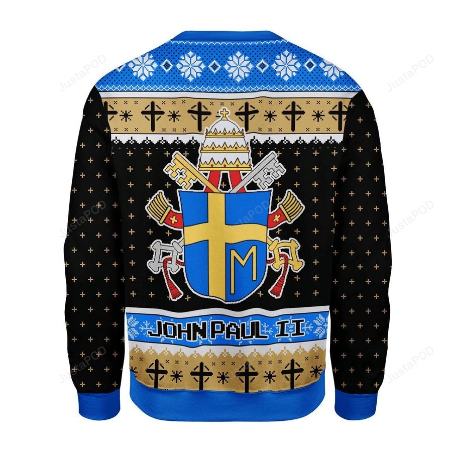 Merry Christmas Gearhomies John Paul II Coat of Arms Ugly Christmas Sweater, Sweatshirt, Ugly Sweater, Christmas Sweaters, Hoodie, Sweater