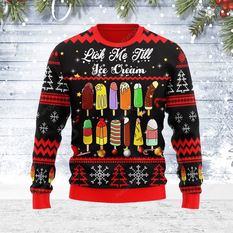 Merry Christmas Gearhomies Lick Me Till Ice Cream Ugly Christmas Sweater, Sweatshirt, Ugly Sweater, Christmas Sweaters, Hoodie, Sweater