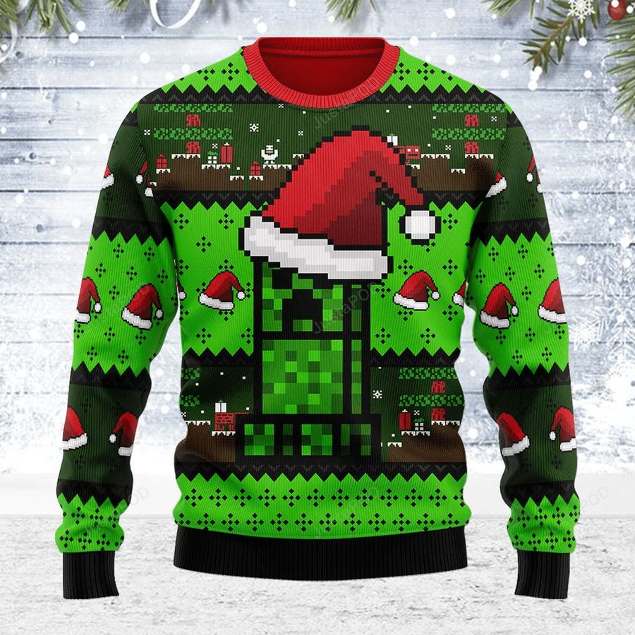 Merry Christmas Gearhomies Minecraft Ugly Christmas Sweater All Over Print