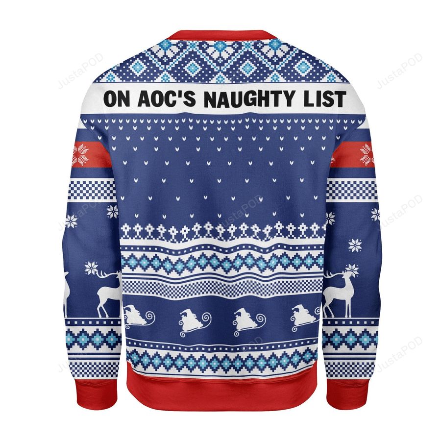 Merry Christmas Gearhomies On AOC's Naughty Ugly Christmas Sweater, All Over Print Sweatshirt, Ugly Sweater, Christmas Sweaters, Hoodie, Sweater