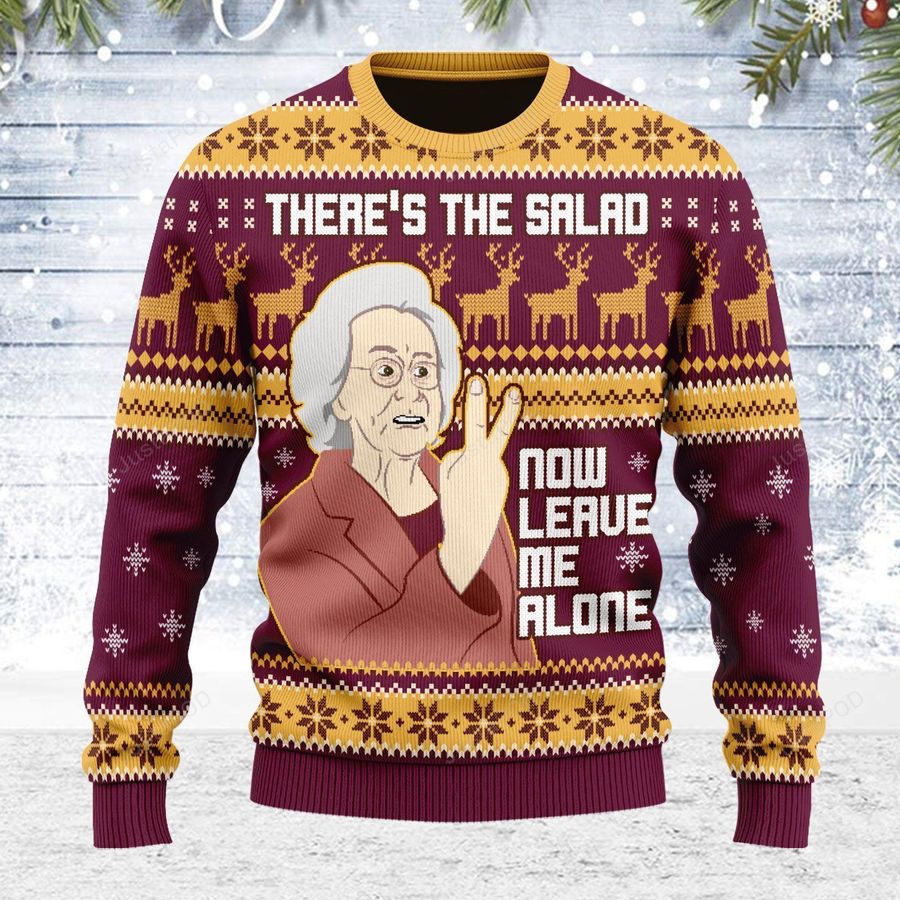 Merry Christmas Gearhomies There's The Salad Now Leave Me Alone Ugly Christmas Sweater, Sweatshirt, Ugly Sweater, Christmas Sweaters, Hoodie, Sweater