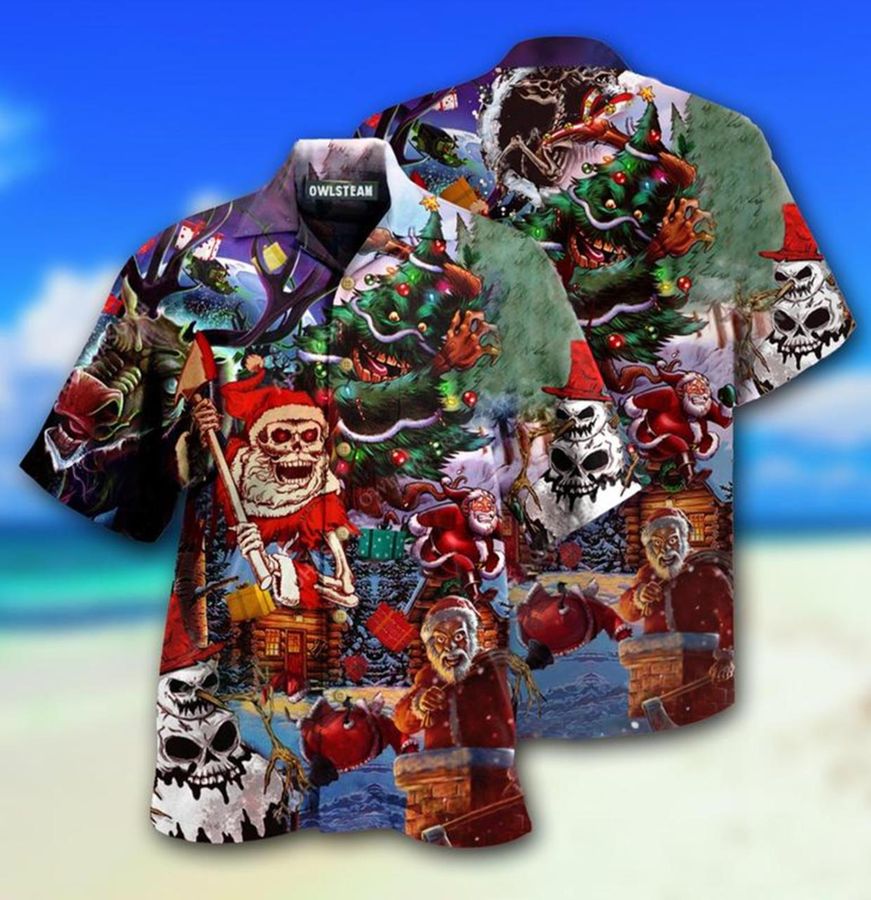 Merry Christmas Skull Hawaiian Shirt