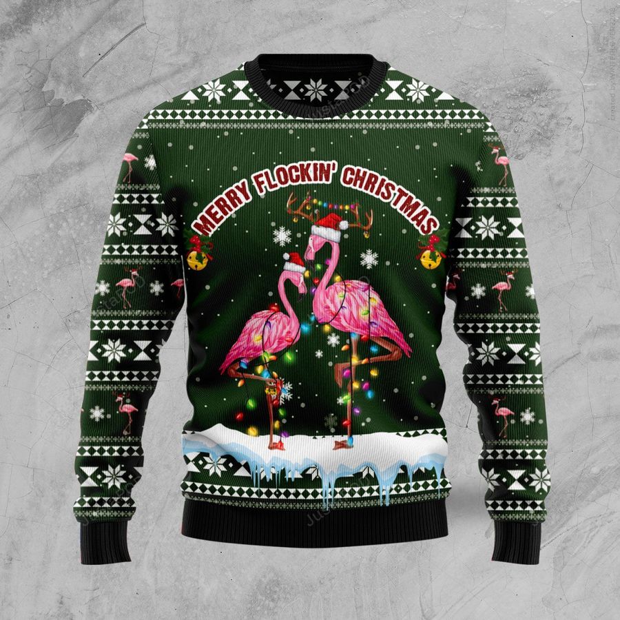 Merry Flockin Christmas Ugly Sweater Ugly Sweater Christmas Sweaters Hoodie