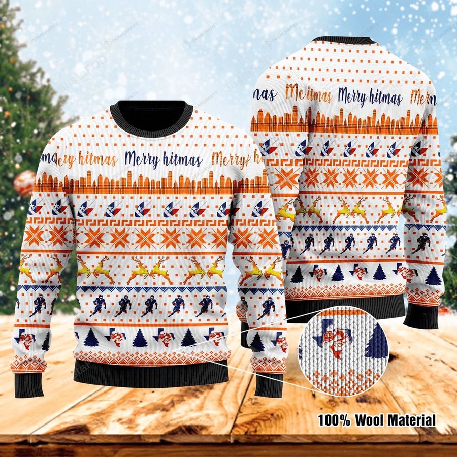 Merry Hitmas Ugly Christmas Sweater All Over Print Sweatshirt Ugly