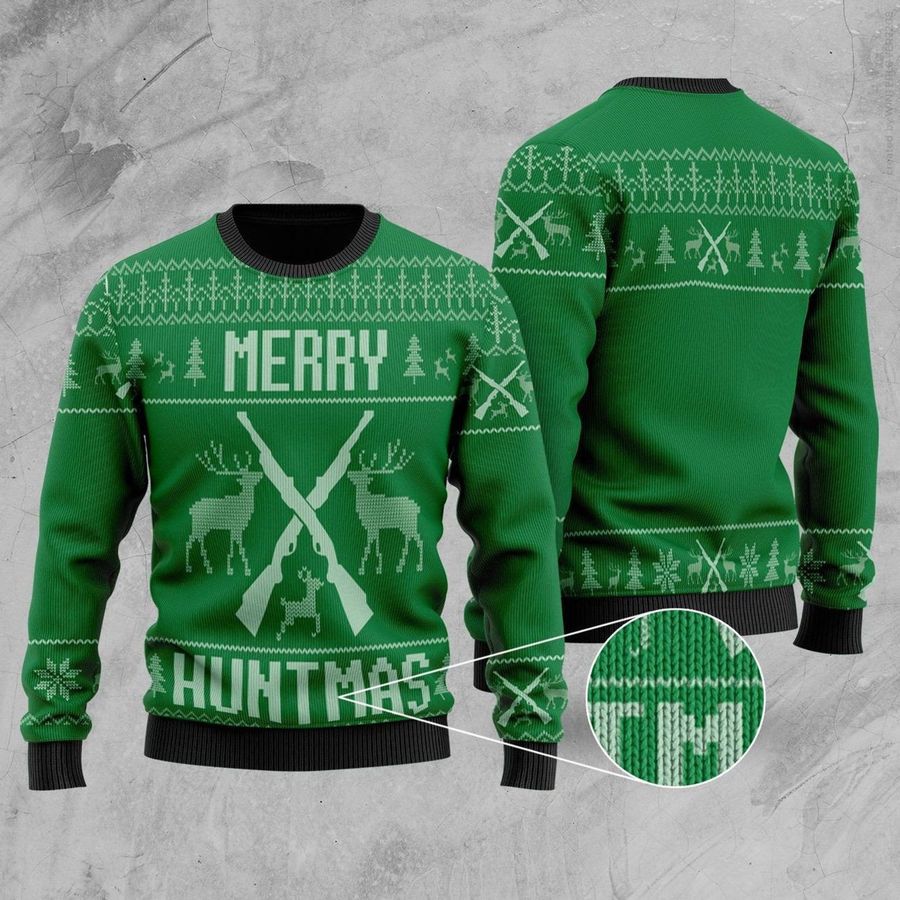 Merry Huntas For Unisex Ugly Christmas Sweater All Over Print