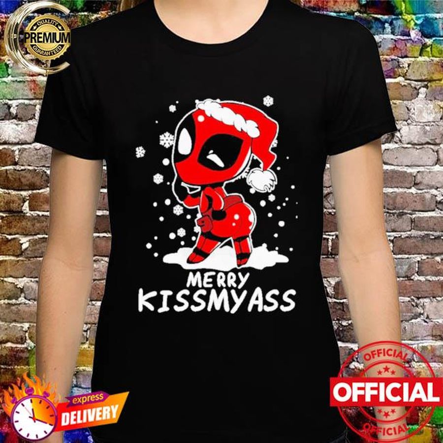 Merry Kiss My Ass Sexy Santa Deadpool Christmas shirt