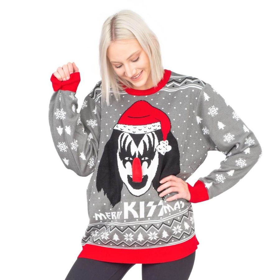 Merry Kissmas Flappy Ugly Christmas Sweater All Over Print Sweatshirt