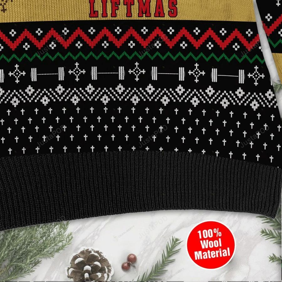 Merry Liftmas Jesus Ugly Christmas Sweater All Over Print Sweatshirt