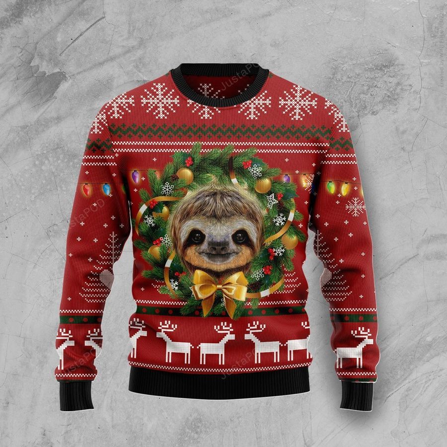 Merry Slothmas Ugly Christmas Sweater All Over Print Sweatshirt Ugly