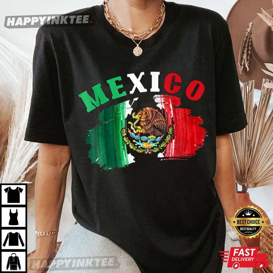 Mexican Flag Pride Eagle Red Green And White T-Shirt