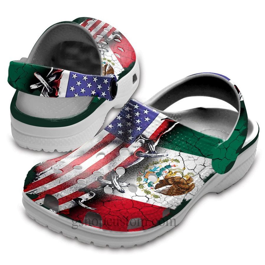 Mexico America Flag Crocs Shoes Clogs Gifts For Women Men Mexican Us - Cr-Eagle12