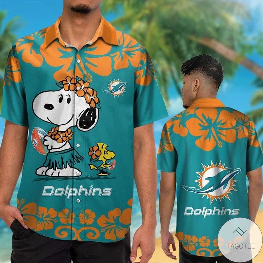 Miami Dolphins 038; Snoopy Hawaiian Shirt