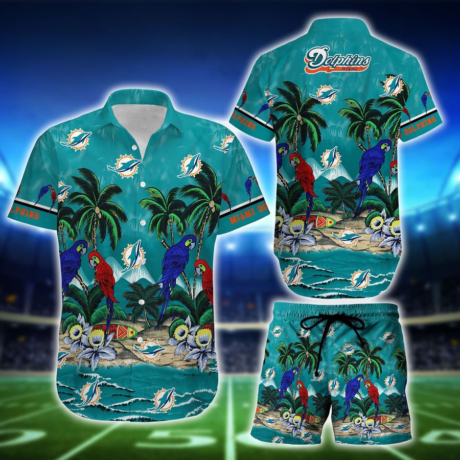 Miami Dolphins Hawaiian Shirt 038; Short 3d Summer