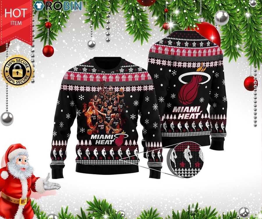 Miami Heat Basketball Team Woolen Christmas Sweater, Ugly Sweater, Christmas Sweaters, Hoodie, Sweater