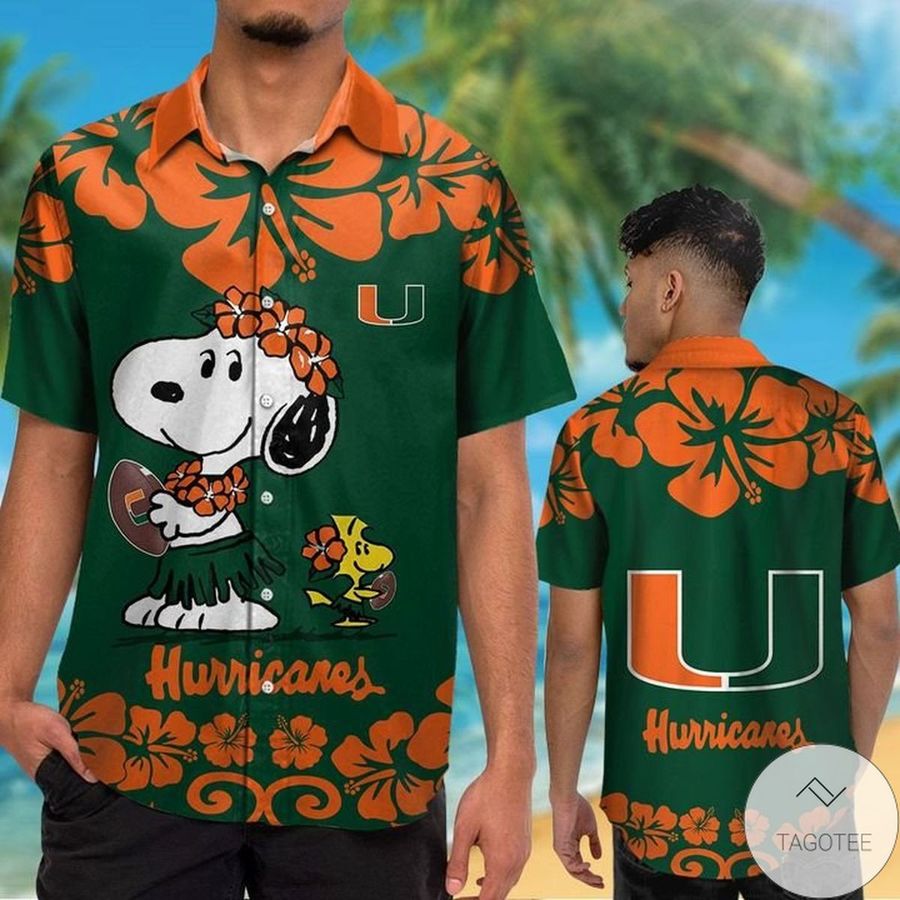 Miami Hurricanes 038; Snoopy Hawaiian Shirt
