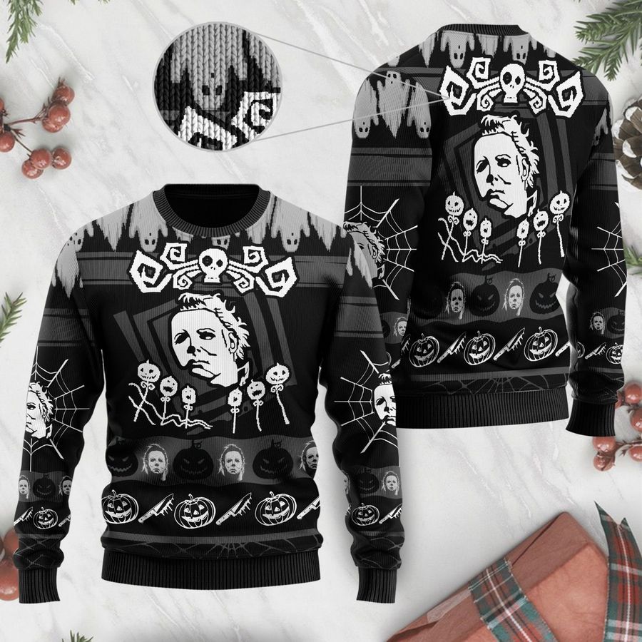 Michael Myers Halloween Black Ugly Christmas Sweater Ugly Sweater Christmas