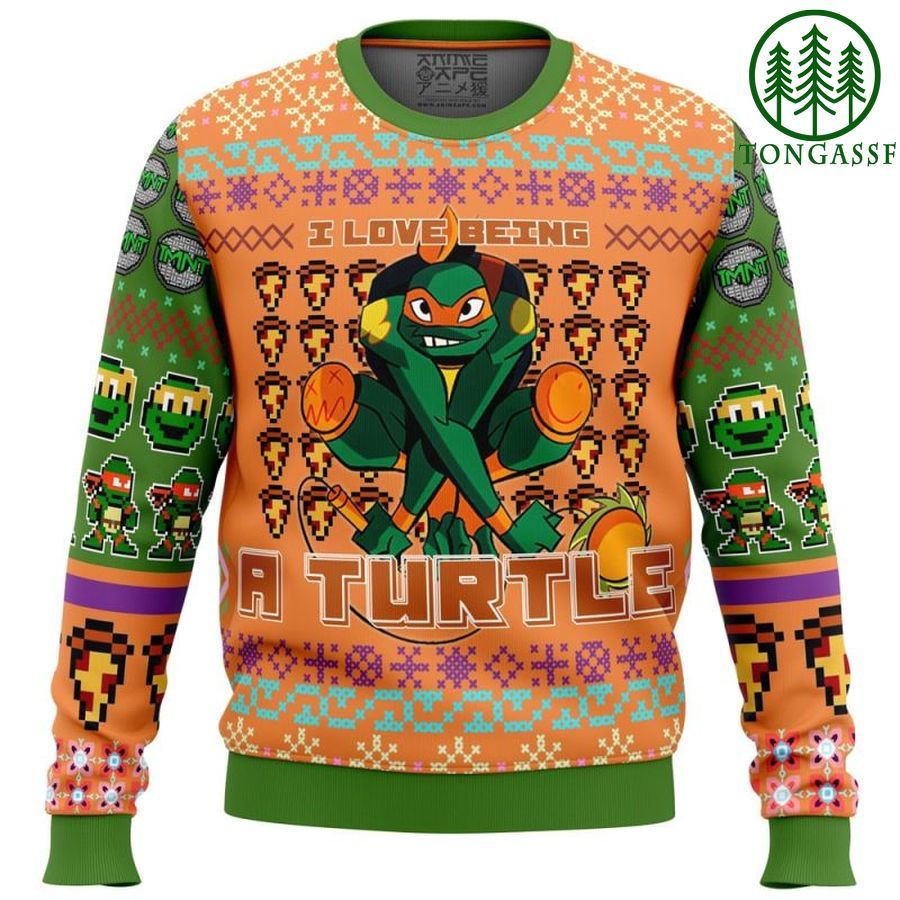 Michelangelo Rise of the Teenage Mutant Ninja Turtles Ugly Christmas Sweater