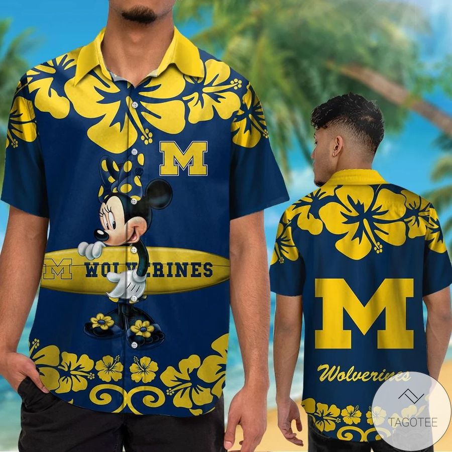Michigan Wolverines 038; Minnie Mouse Hawaiian Shirt