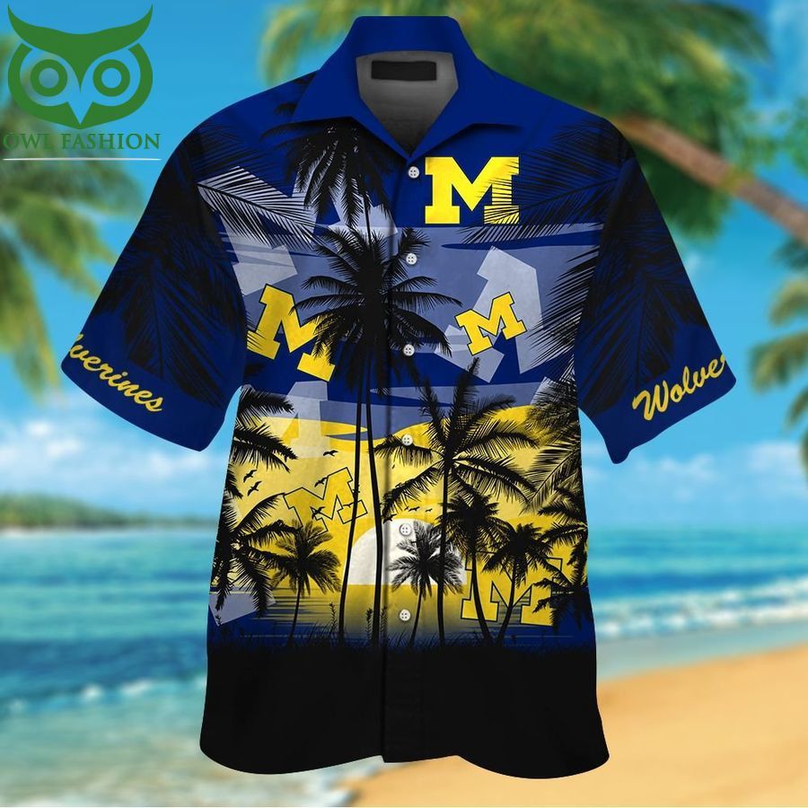 Michigan Wolverines Tropical Hawaiian Shirt Men Women Shorts