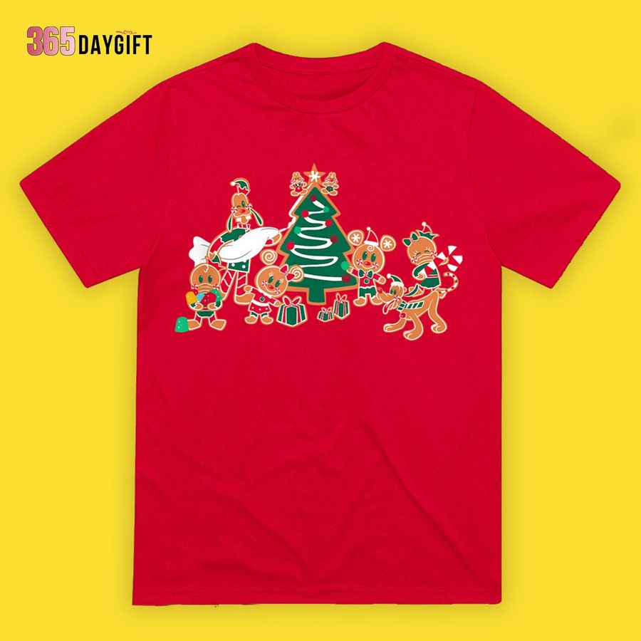 Mickey Minnie Goofy Pluto Chip Dale Christmas Tree Disney Christmas T-Shirt