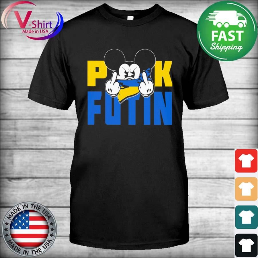 Mickey mouse face mask Ukraine flag Puck Futin Shirt