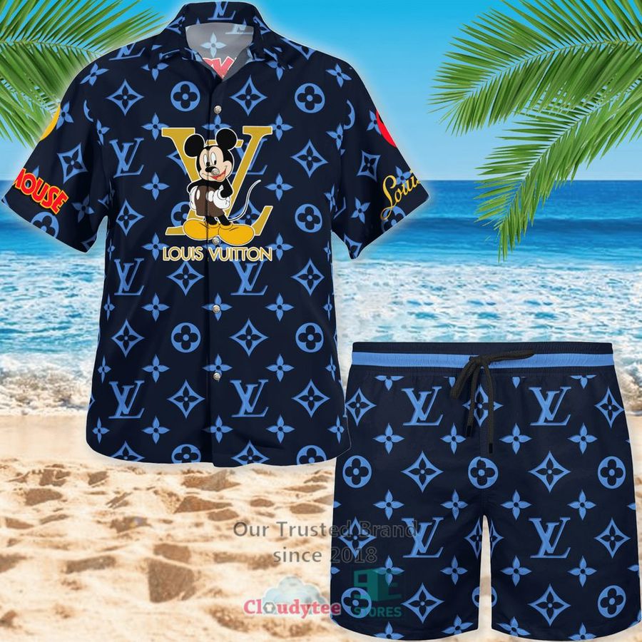 Mickey Mouse Louis Vuitton Black Blue Hawaiian Shirt, Short – LIMITED EDITION