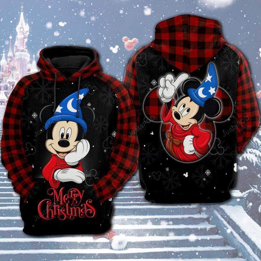 Mickey Mouse Merry Christmas 3D All Over Print Hoodie, Zip-up Hoodie, Ugly Sweater, Christmas Sweaters, Hoodie, Sweater