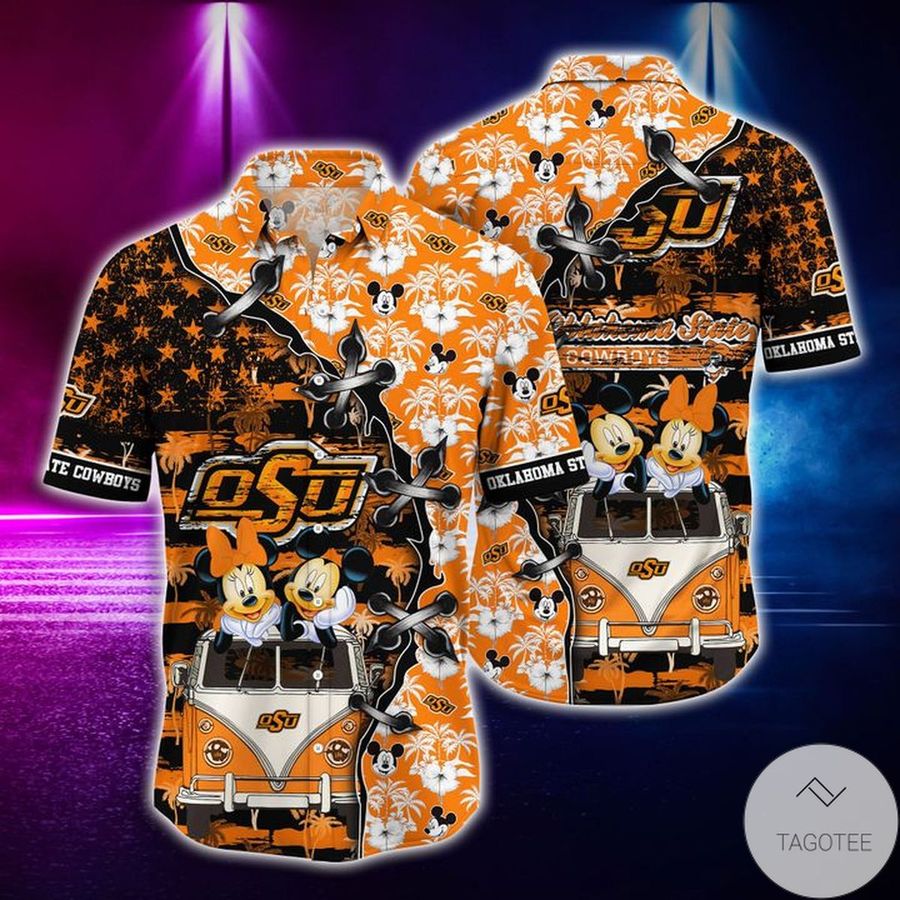 Mickey Mouse Oklahoma State Cowboys Hawaiian Shirt