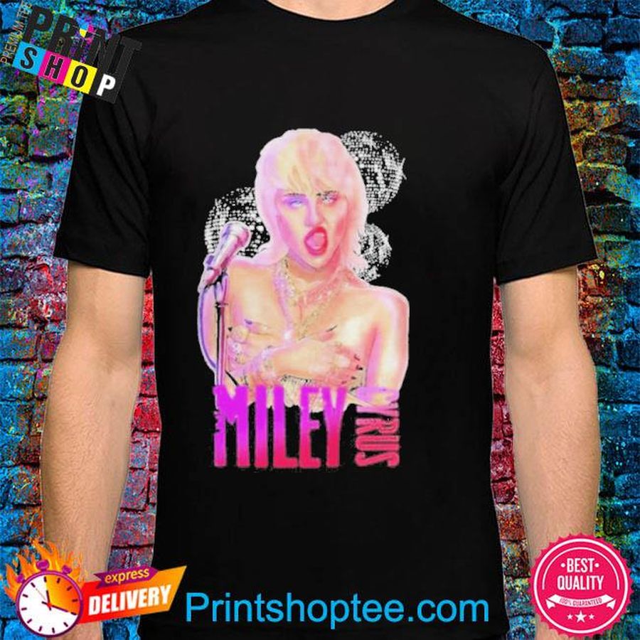 Midnight sky disco miley cyrus 90s pop art men fashion print summer shirt