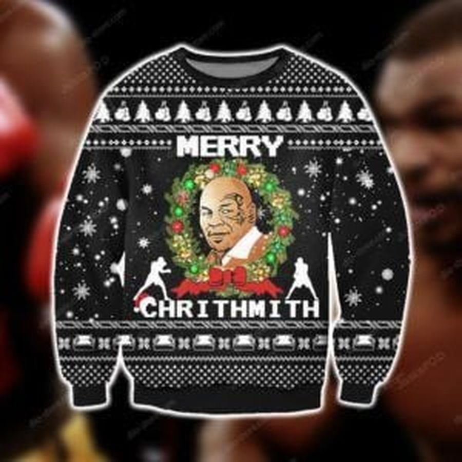 Mike Tyson Knitting Ugly Christmas Sweater All Over Print Sweatshirt