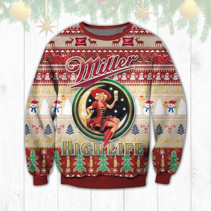 Miller High Life Beer Sweater Christmas