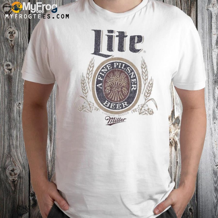 Miller Lite A Fine Pilsner Beer Distressed Logo Shirt
