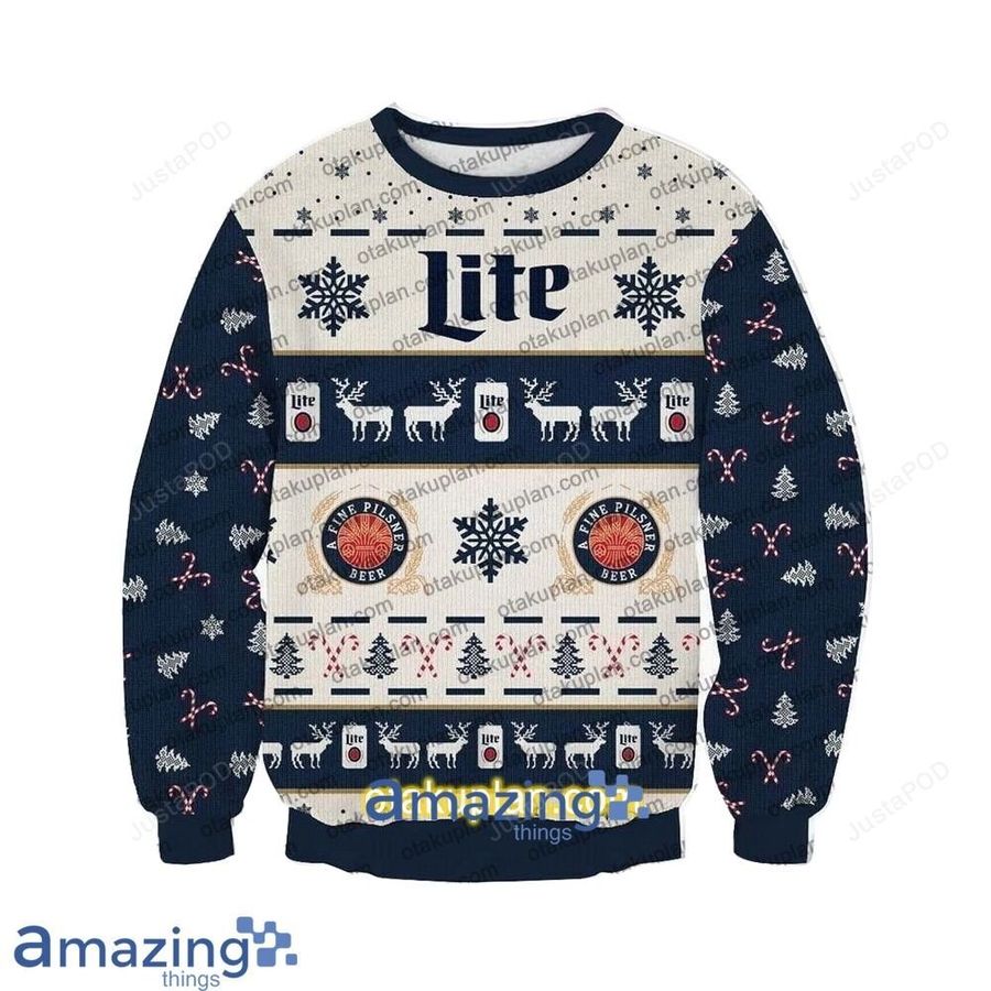Miller Lite Beer Ugly Christmas Sweater, All Over Print Sweatshirt, Ugly Sweater, Christmas Sweaters, Hoodie, Sweater