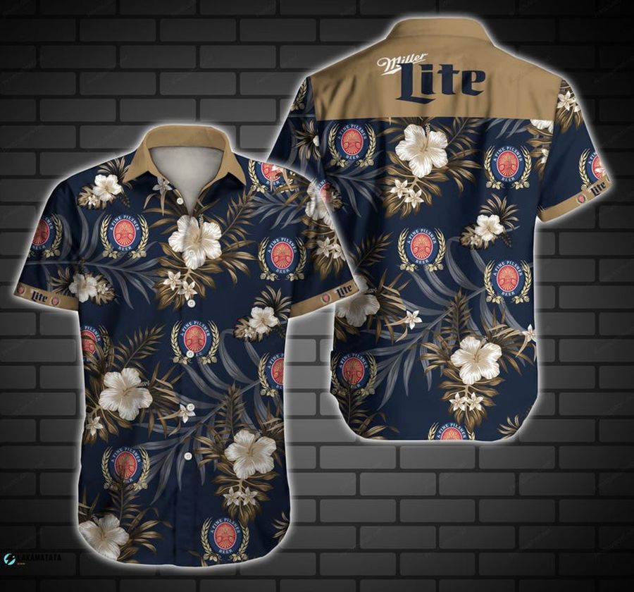 Miller Lite V2 Beer Drink Bar Club Party Hawaii Shirt