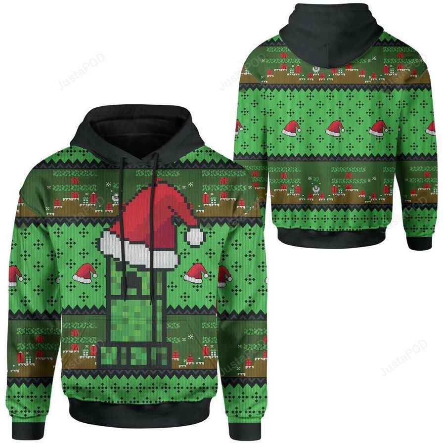 Minecraft Ugly Christmas For Unisex 3D All Over Print Hoodie, Zip-up Hoodie, Ugly Sweater, Christmas Sweaters, Hoodie, Sweater